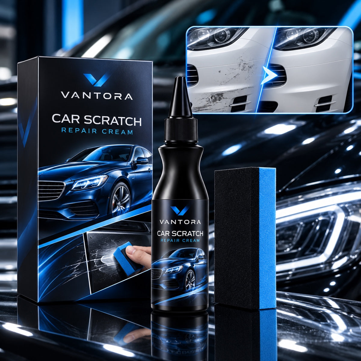 Vantora Car Scratch Repair Cream promotional concept