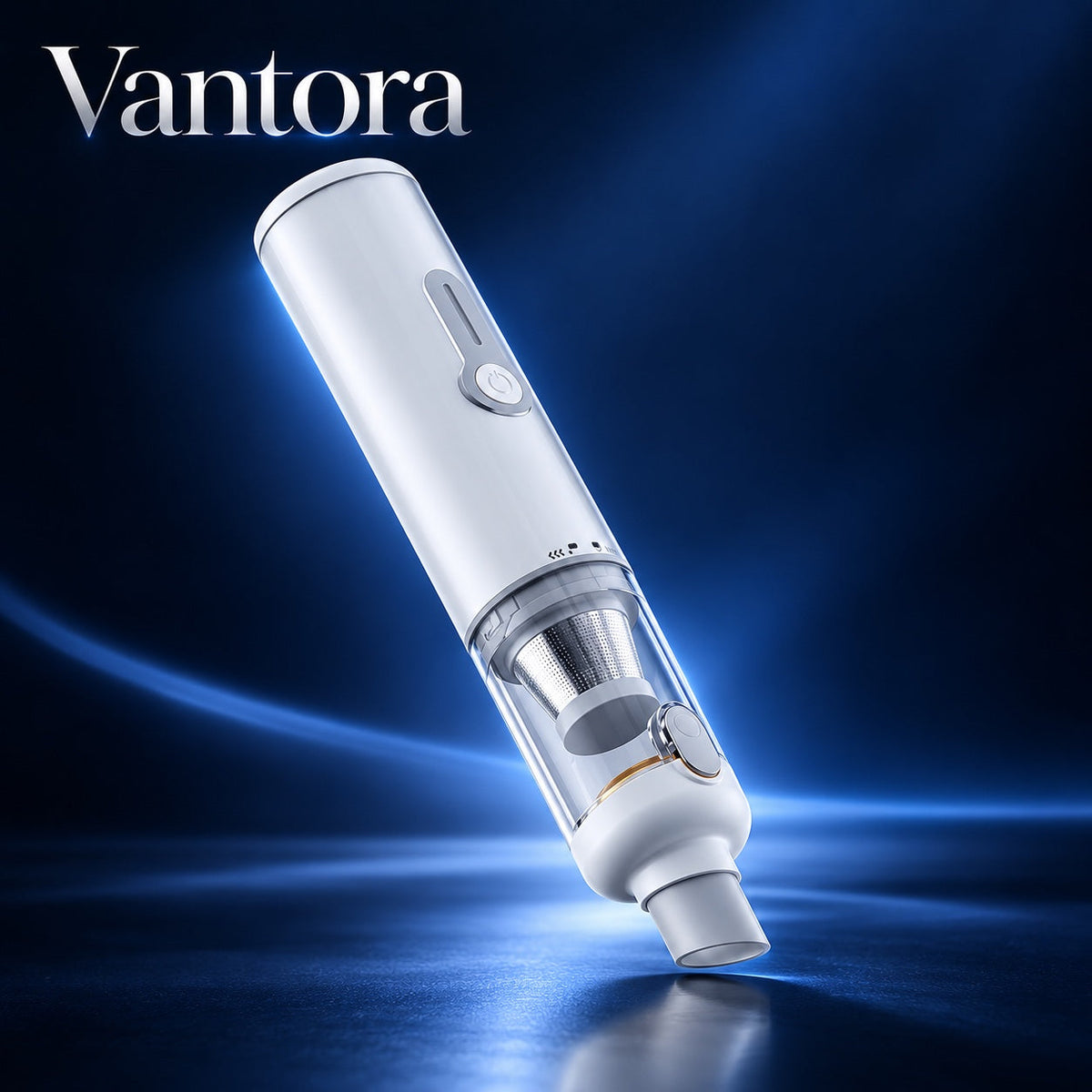 AI-generated Vantora promotional illustration of a handheld vacuum; appearance may differ from supplied model