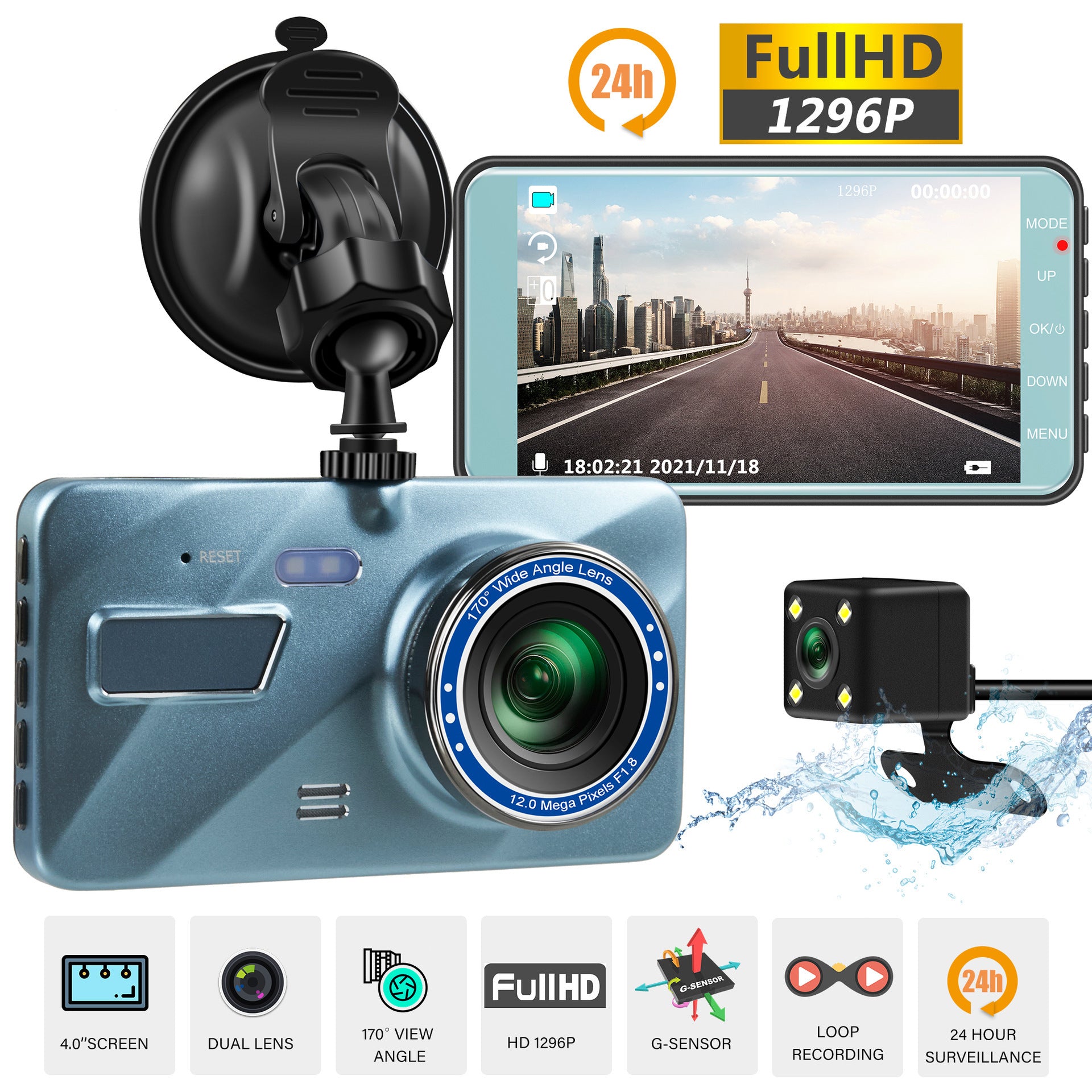 Vantorra Dual-Lens Dash Cam additional product view 1